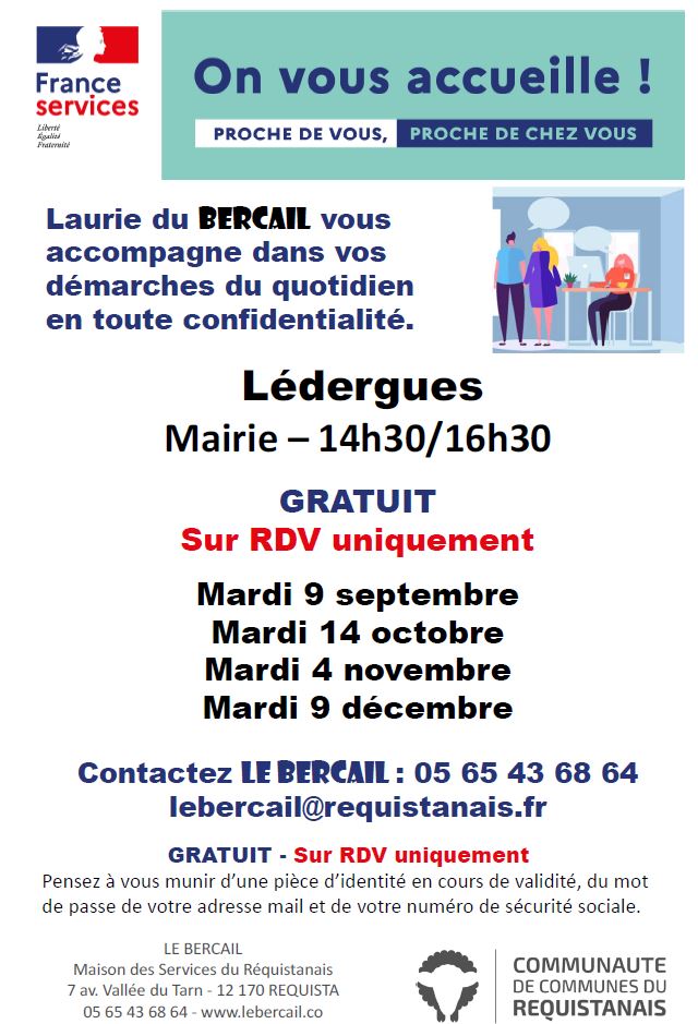 Lire la suite à propos de l’article Le Bercail – France Services mardi 09.09.2025